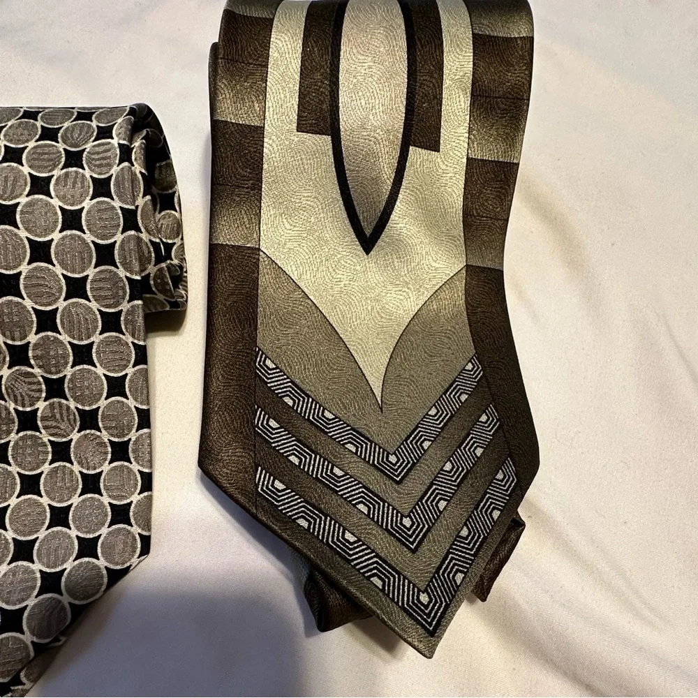 Two Vintage Tie Bundle Tongue Tied 100% Silk Jean Claude Vidal 100% Polyester